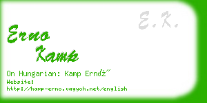 erno kamp business card